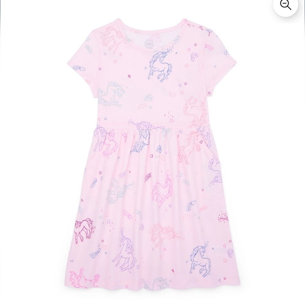 Wonder Nation Girls Play Dress with Short Sleeves, Size XL(14-16) Plus
